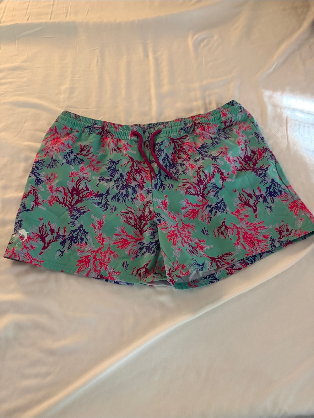Guy Harvey Aqua Swim Shorts with Pink & Purple Coral Print